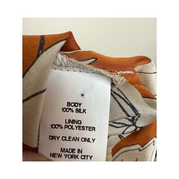 Hunter Bell Brown Floral Silk Blouse Sz. XS - Picture 5 of 5